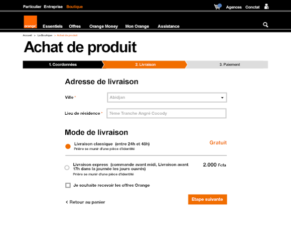 Achat en ligne